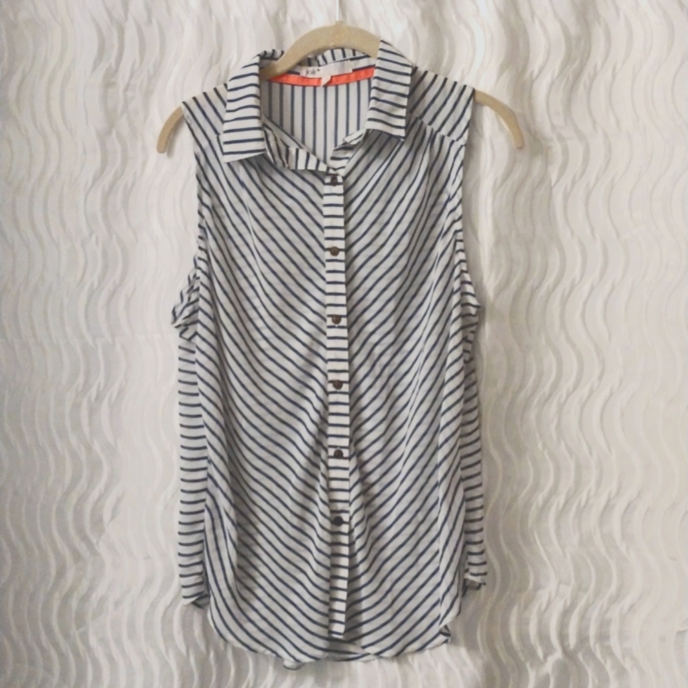 Jolt Sz Medium colored sheer sleeveless Tank Blouse Top